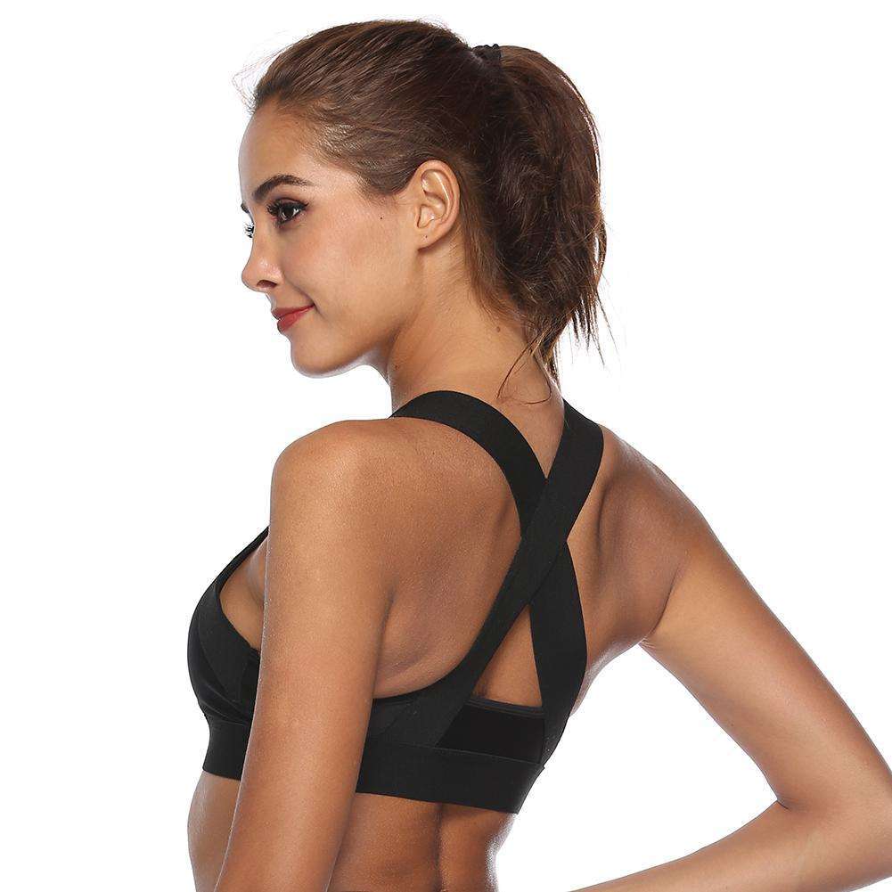 Women Sports Bra Top For Fitness Yoga Cross Strap Gym Running Padded Vest Shockproof Athletic Underwear