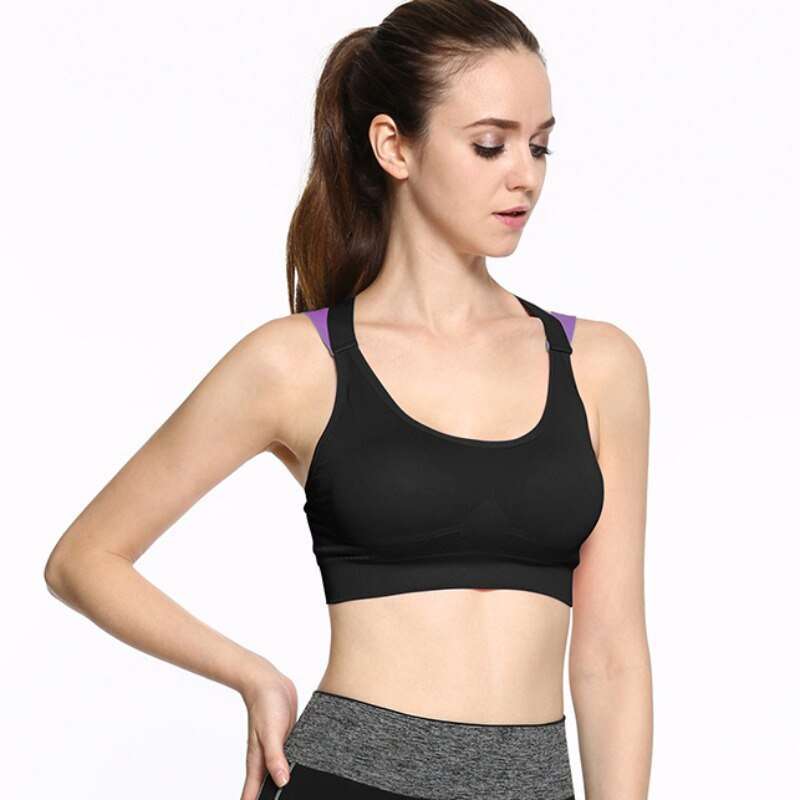 Yoga Push Up Sports Bra for Womens Fitness Athletic Vest Underwear Shockproof Strappy Sport Top Bra 1