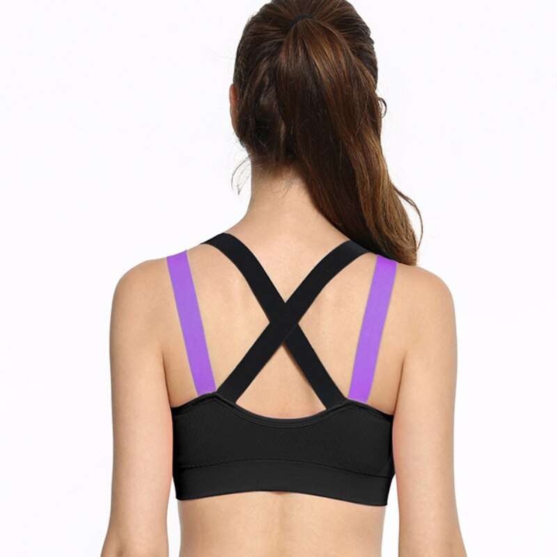 Yoga Push Up Sports Bra for Womens Fitness Athletic Vest Underwear Shockproof Strappy Sport Top Bra 2