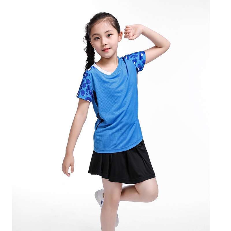 Children Badminton clothes Girl tracksuit Sports children table tennis clothes girl Wicking Tennis skirt clothes 5060 1