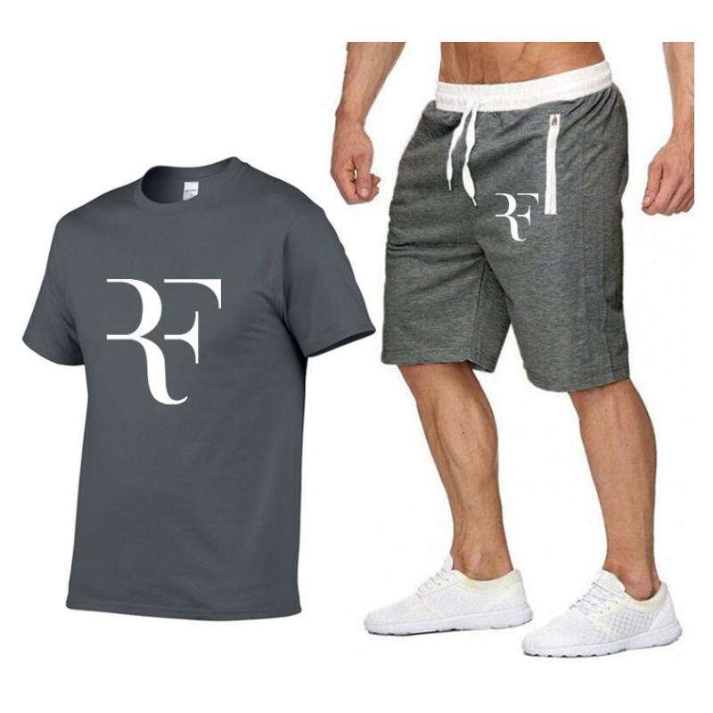 10 2019 New Brand Roger Federer RF Men s Sets T shirts Shorts printed men t shirt