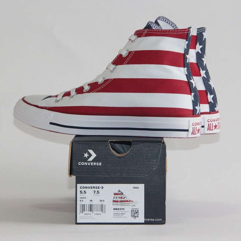 2019 NEW CONVERSE Original The national flag design shoes All Star man women unisex high sneakers 3