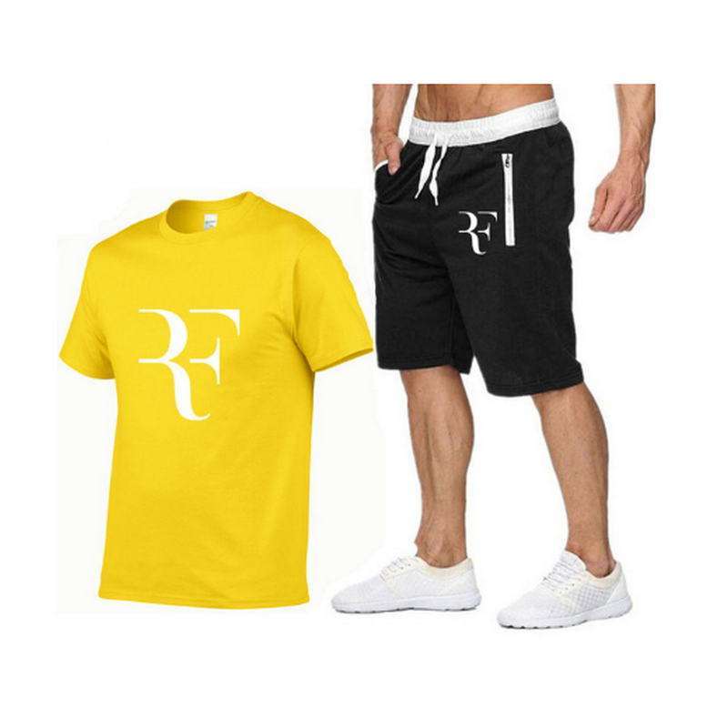 4 2019 New Brand Roger Federer RF Men s Sets T shirts Shorts printed men t shirt
