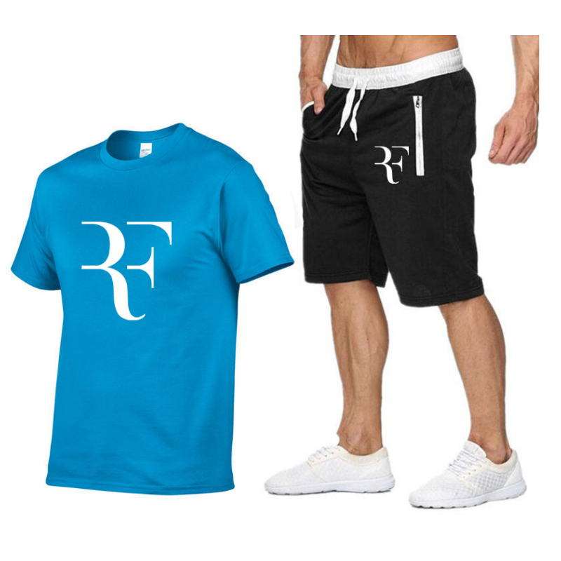 5 2019 New Brand Roger Federer RF Men s Sets T shirts Shorts printed men t shirt