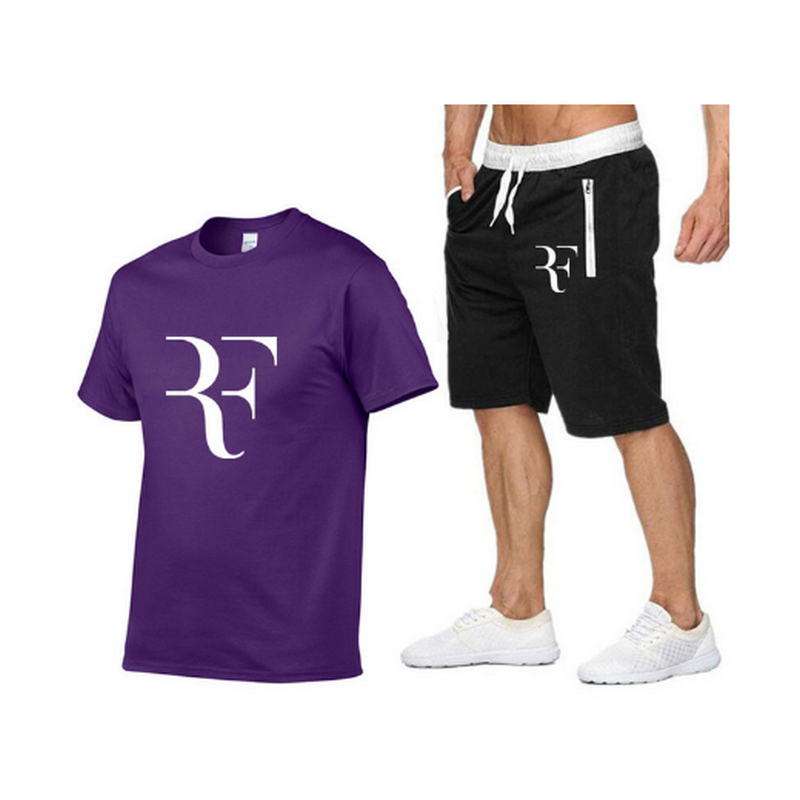 7 2019 New Brand Roger Federer RF Men s Sets T shirts Shorts printed men t shirt