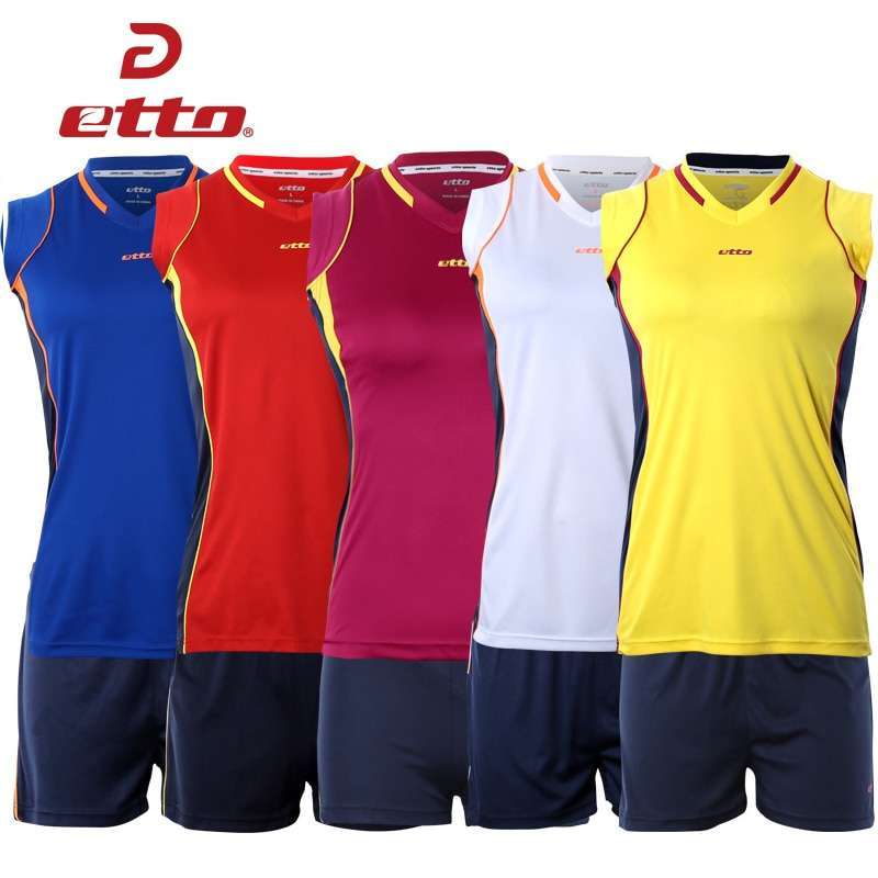 Etto 2018 New Professional Women Volleyball Jerseys Uniforms Sportwear Suit Female Volleyball Sleeveless Training Kits HXB008 4