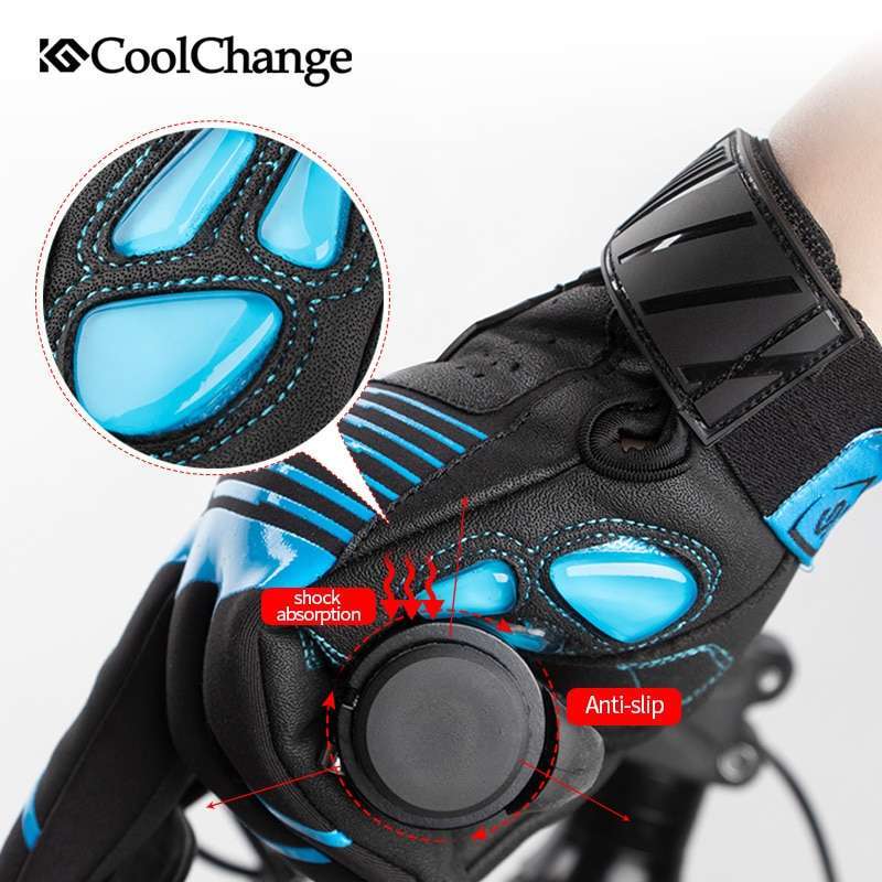 CoolChange Bicycle Gloves Winter Thermal Waterproof Bike Gloves Long Finger Touch Screen Wrist Buckle Cycling Gloves 3