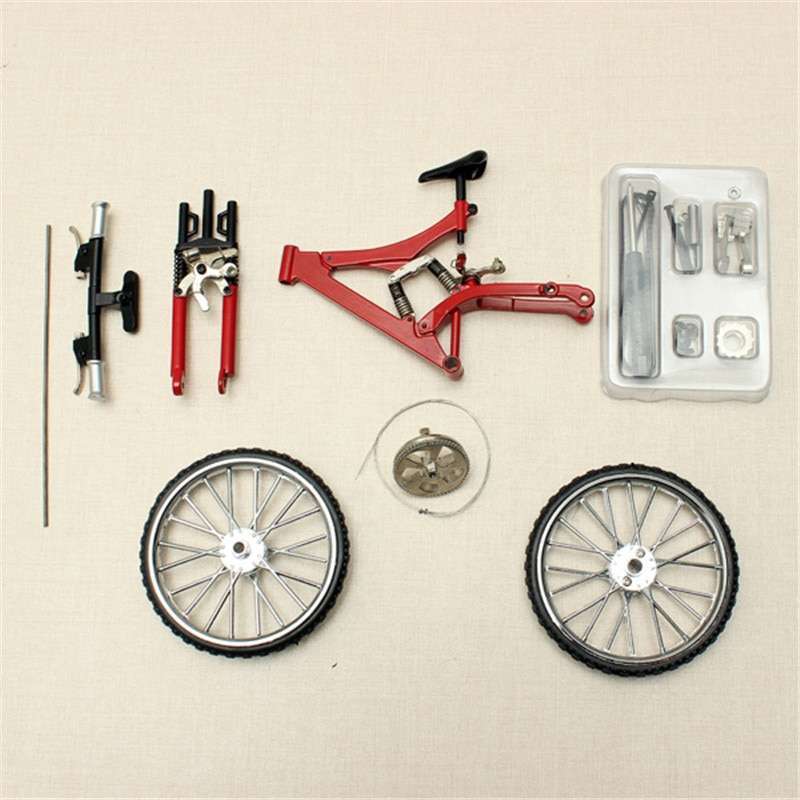 DIY Mini Bike Model Simulation Alloy Mountain Road Bicycle Set Decoration Gift Model Toys For Childern 2