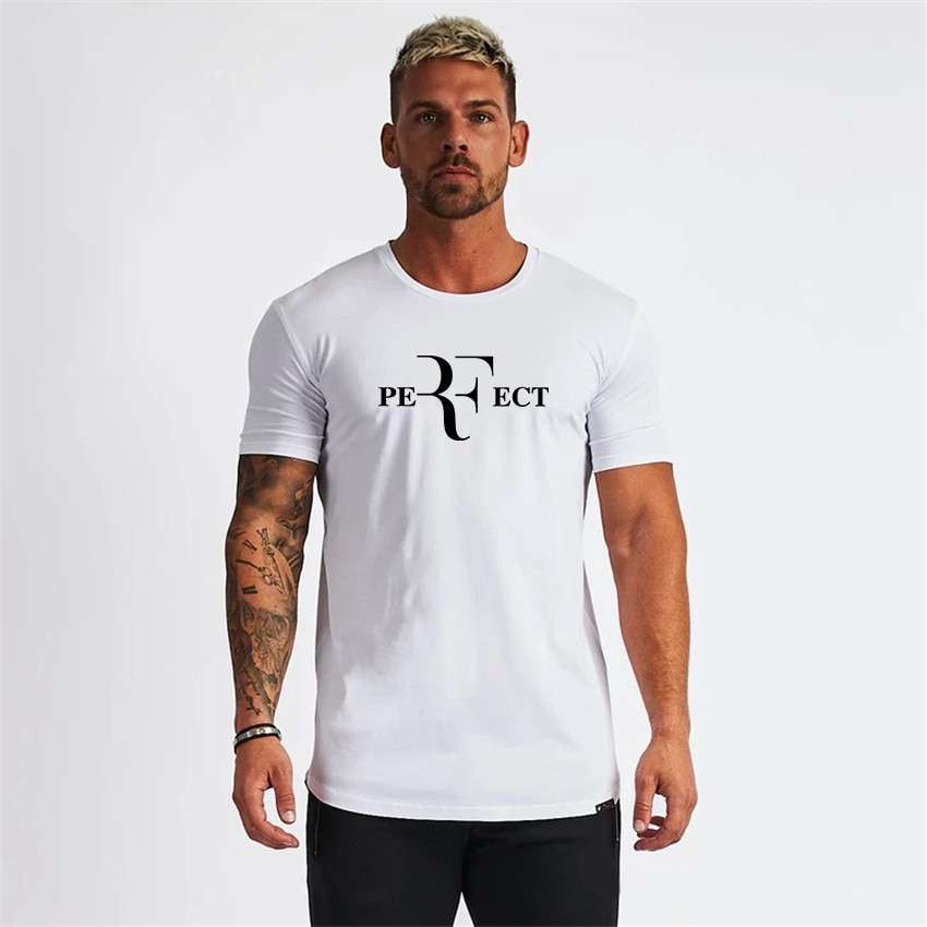 Perfect Roger Federer RF Round Neck Slim T-shirts