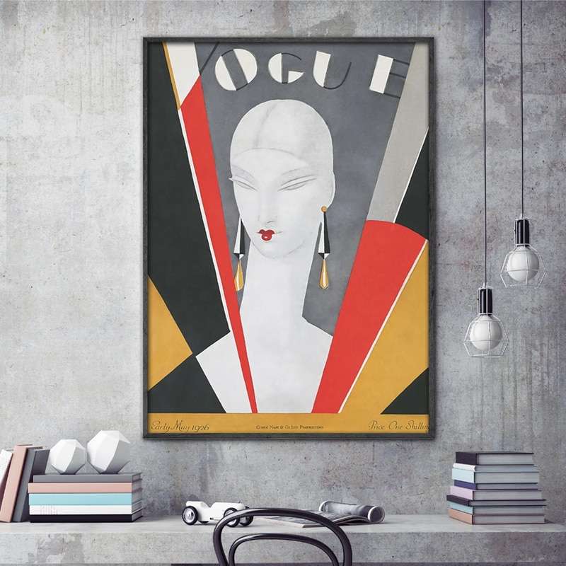 Vintage Vogue Tennis Figure Canvas Posters