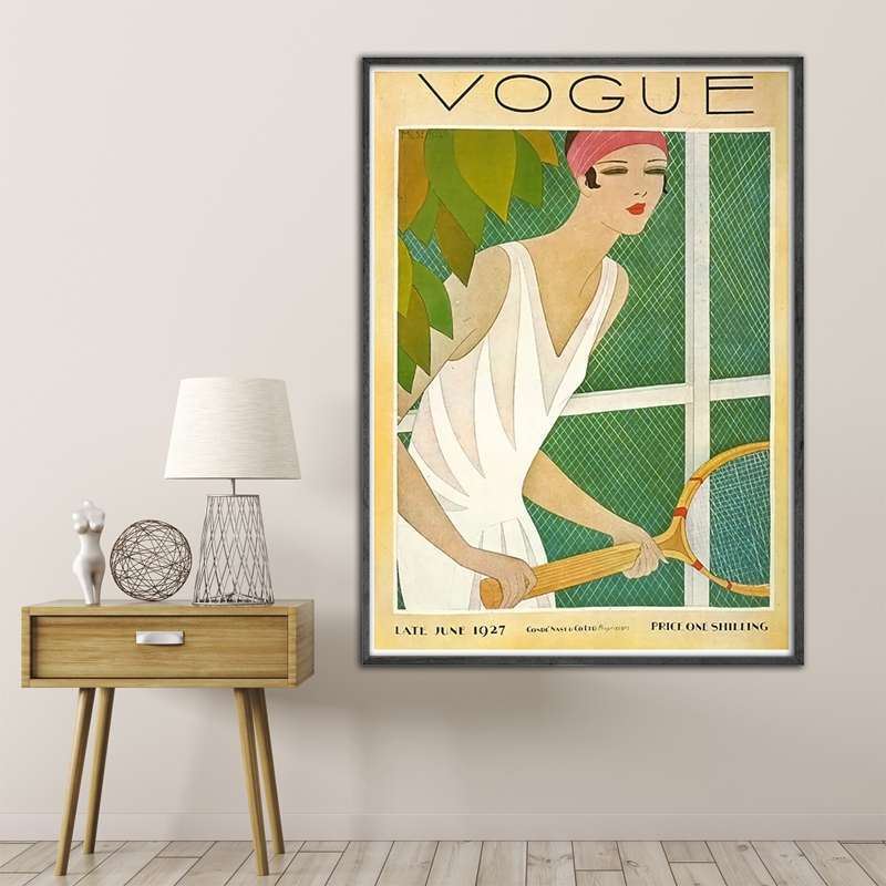 Vintage Vogue Tennis Figure Canvas Posters