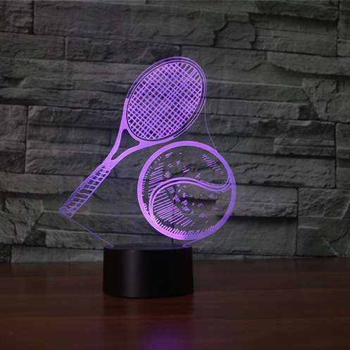 3D Tennis Racket 7 Colors Night Lamp