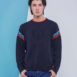 LEO MESSI Mens Dark Pattern Slim Cotton Sweater