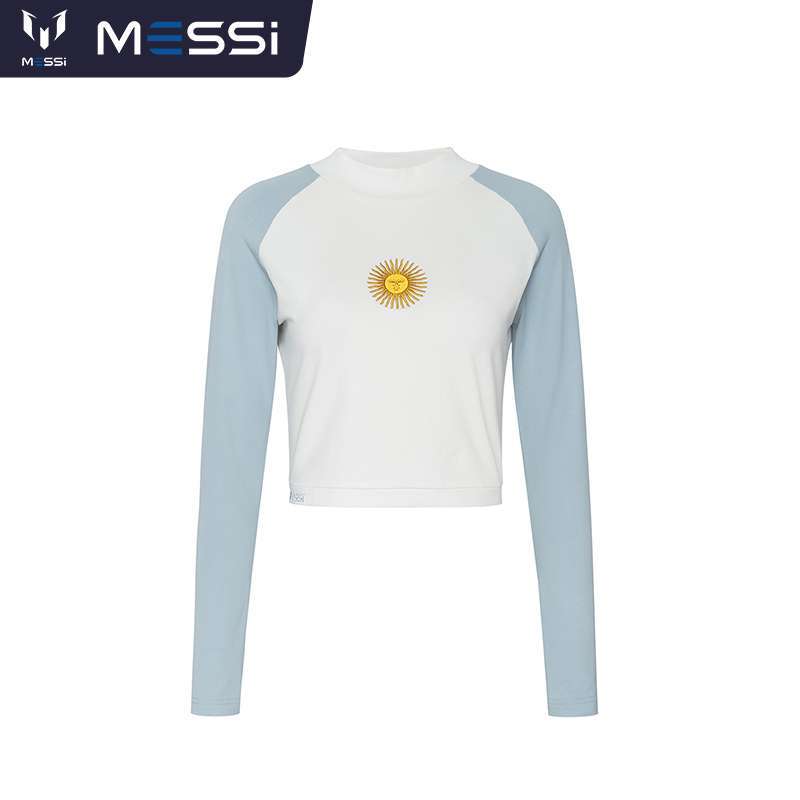 Leo Lionel Messi Raglan Embroidered Long sleeved T shirts