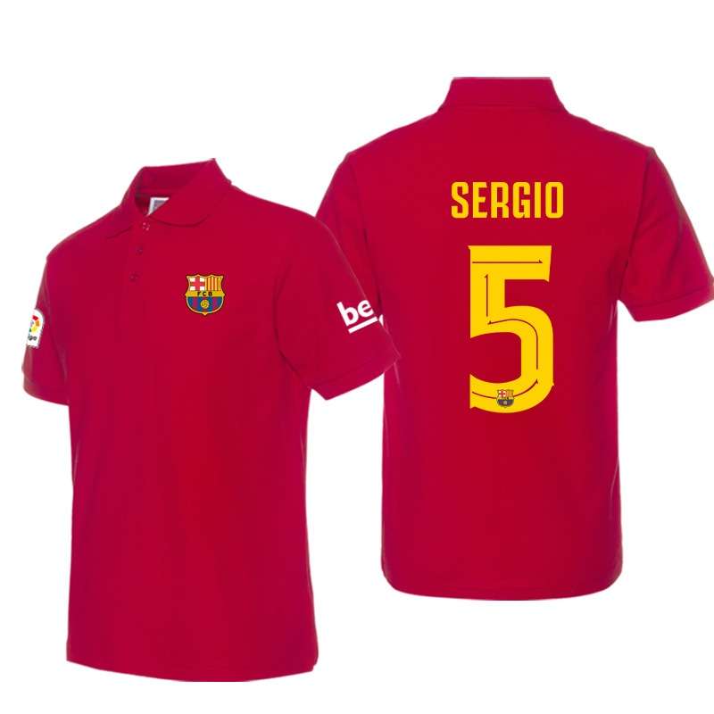 Barcelona Team Uniform Sergio Busquets N5 Short sleeve POLO Shirts