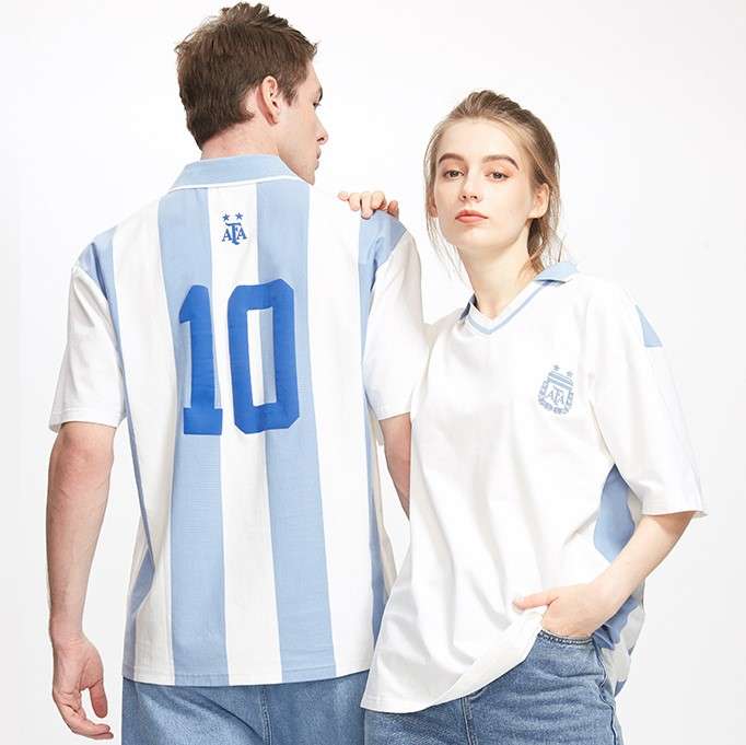 Argentina Team AFA Official Retro Polo Jersey T shirt