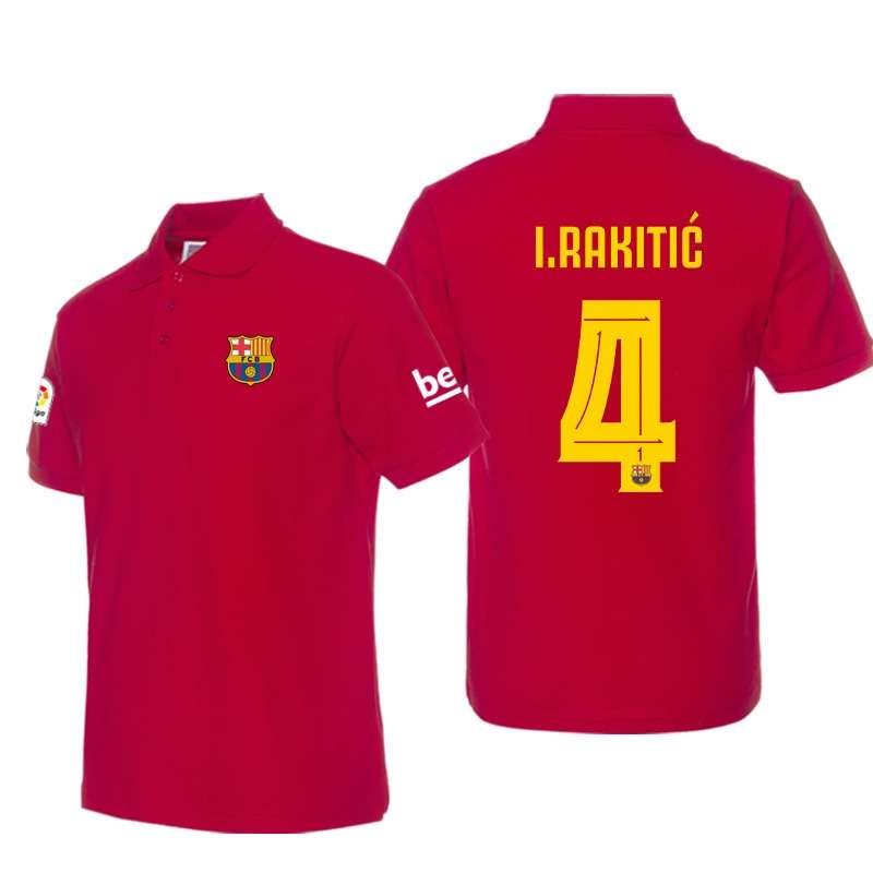 Barcelona Team Ivan Rakitić Short sleeve POLO Shirts