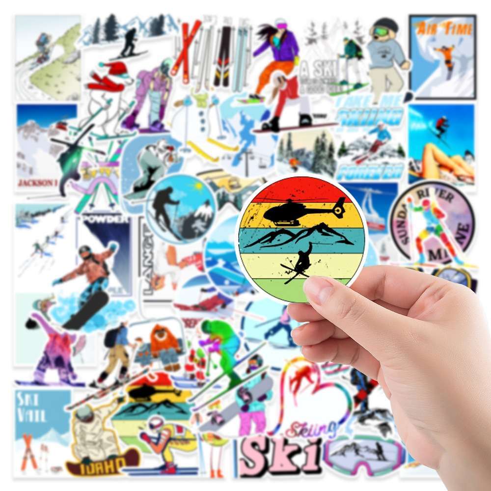 Ski Sports 50 Pcs Set PVC Stickers