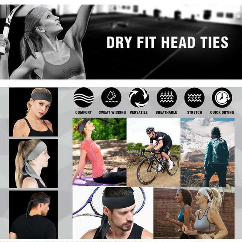 Fashion Compression Tennis Sports Headband Outdoor Basketball Absorbent Sweat Band Unisex Yoga Workout Fitness Hair Headband 4