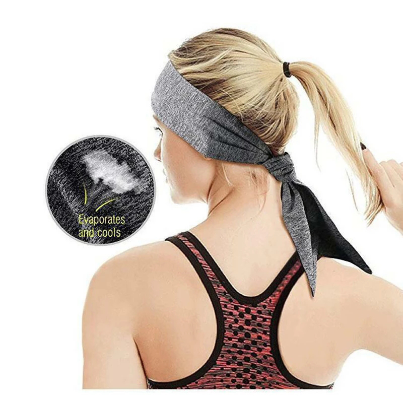 Men Outdoor Sport Tennis Headband Cycling Running Sweatband Fashion Casual Print Yoga Fitness Anti Slip Breathable