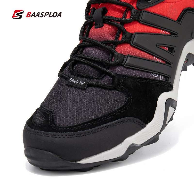 Baasploa 2021 New Men Hiking Shoes Plus Size 46 49 Professional Outdoor Travel Shoes Leather Waterproof 1