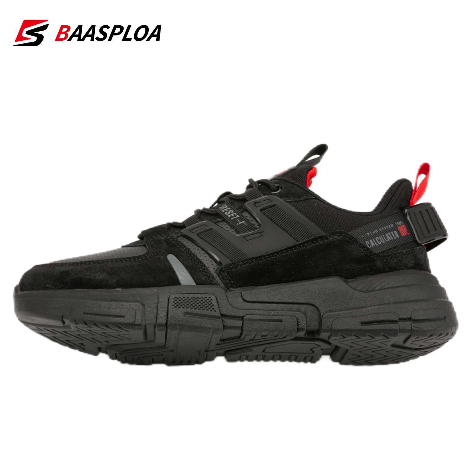 Baasploa Men Sneakers Leather Casual Walking Shoes Non slip Fashion Sneakers Comfortable Male Lace up Tenis 2