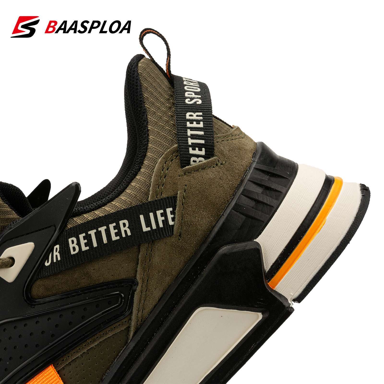 Baasploa New Men Shoes Comfortable Walking Shoes High Quality Fashion Men Sneakers Non slip Breathable Male 4
