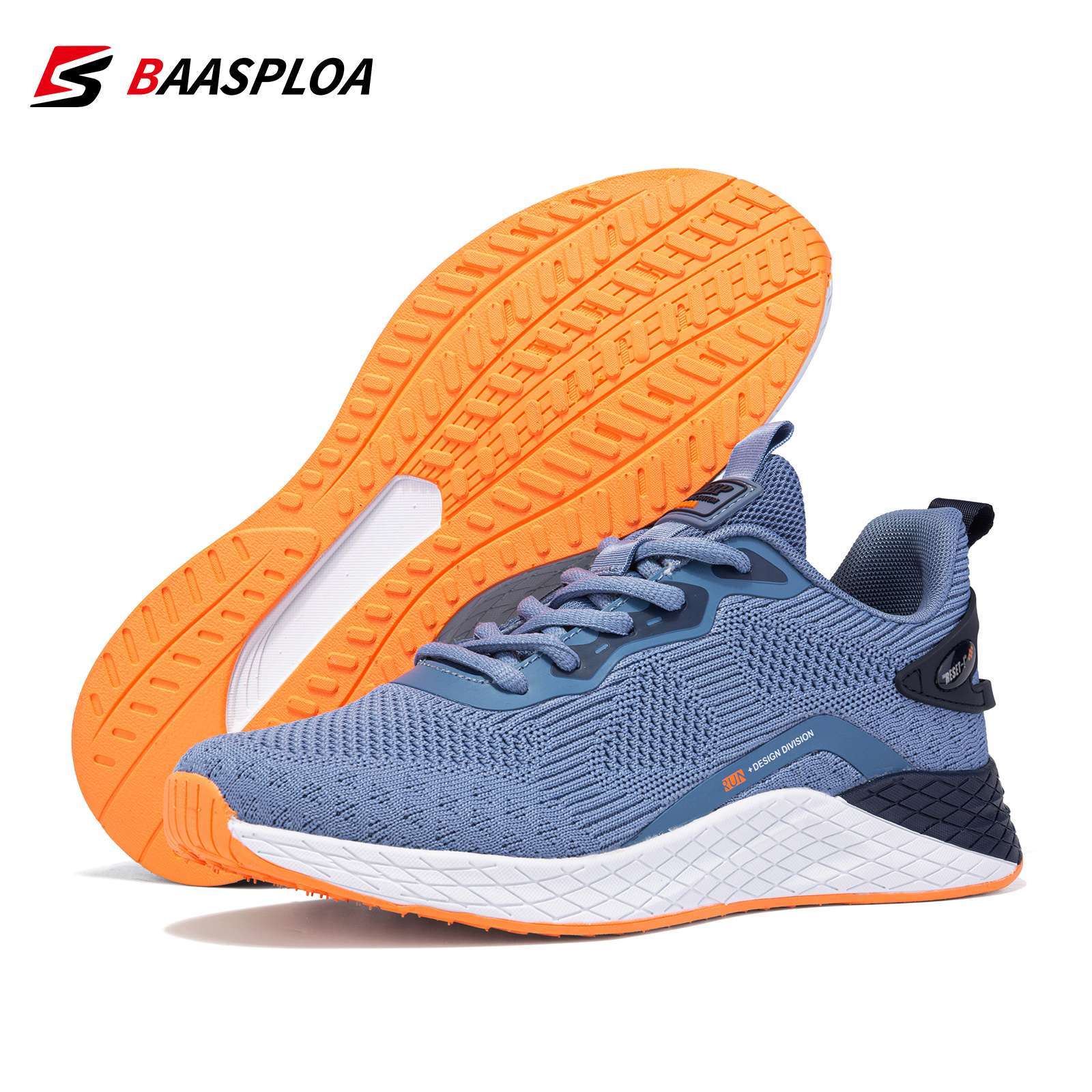Baasploa Sneakers New Fashion Men Sneakers Breathable Walking Shoes Comfortable Anti Slip Shock Absorbing Knit Male 5