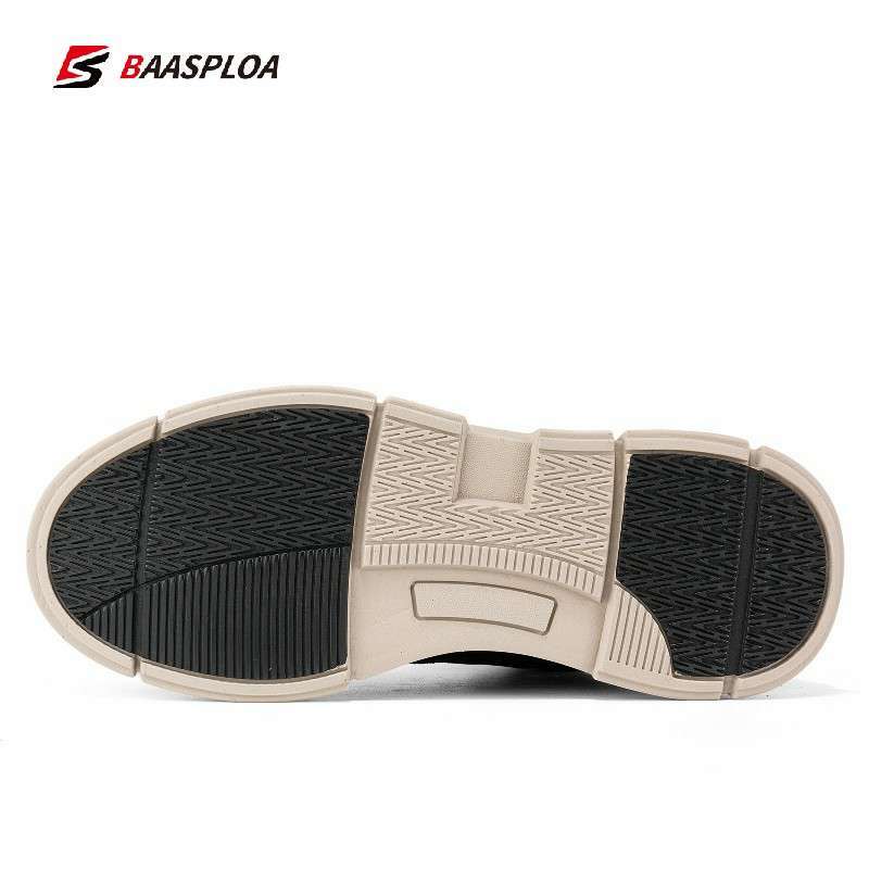 Baasploa Winter Men Leather Comfortable Cotton Shoes Waterproof Warm Outdoor Sneakers Non slip Wear resistant Walking 2
