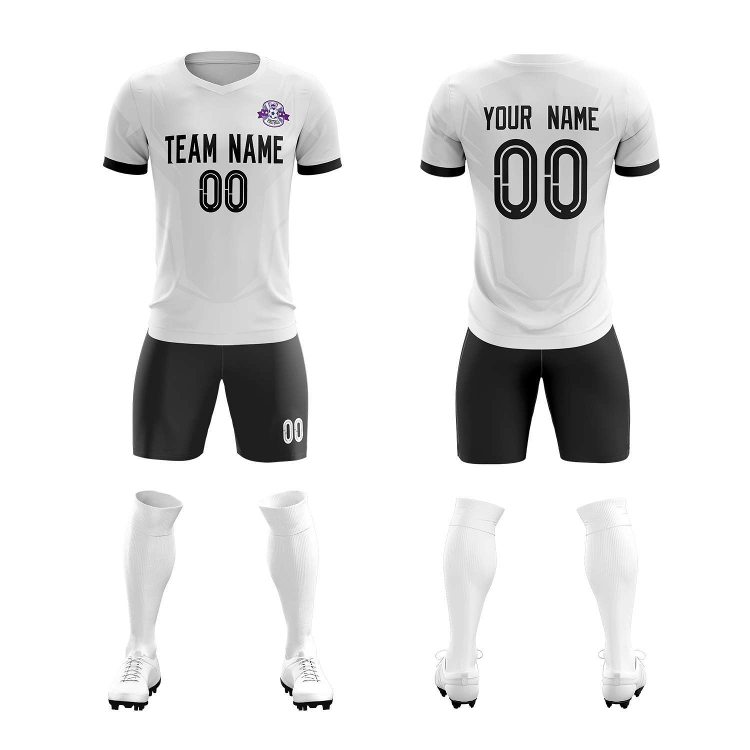Custom Printed Name Number Soccer Jersey Set Leisure Outdoor Sports Football Match Training T shirt Shorts 5