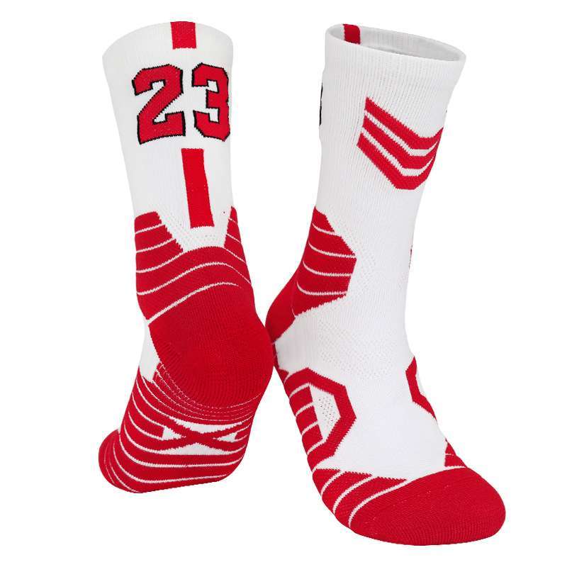 Men Professional Basketball Socks Non Silp Number Sports Socks Middle Thickened Towel Bottom Child Team Match 1
