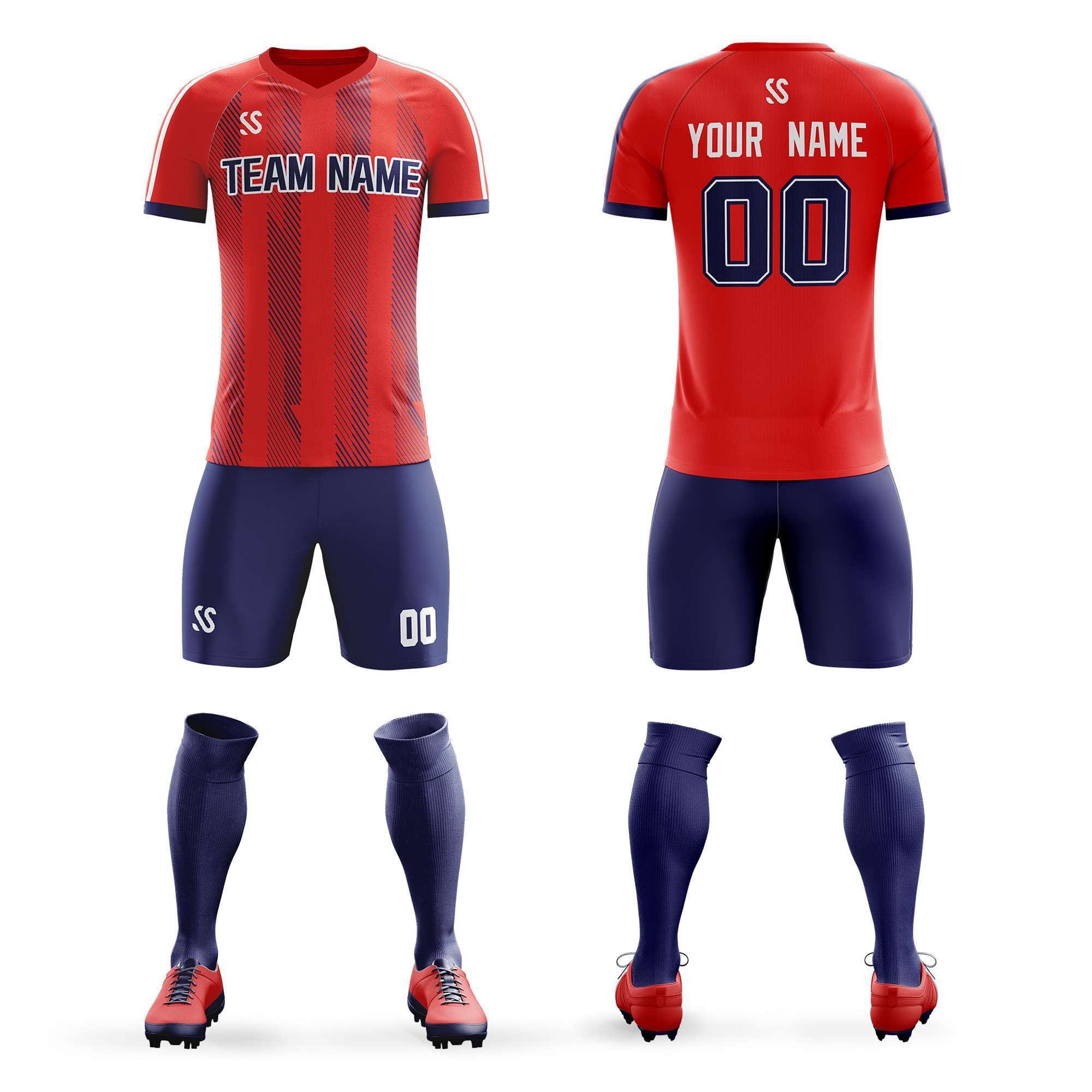 Wholesale Custom Soccer Jerseys Set Soccer Suit Design Printing Your Own Team Name Number Logo Soccer 3