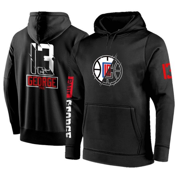 Paul George N13 LA Clippers NBA Basketball Black Sweatshirt Hoodie