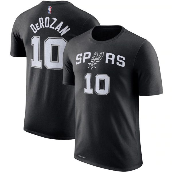 DeMar DeRozan N10 San Antonio Spurs NBA Team Basketball Black Dri-fit T-Shirt