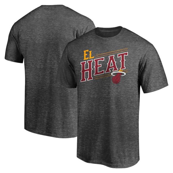 El Heat Miami Heat NBA Team Basketball Dark Grey T-Shirt