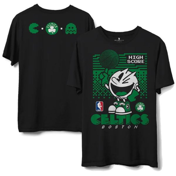 Boston Celtics High Score Pacman Design NBA Basketball T-Shirt