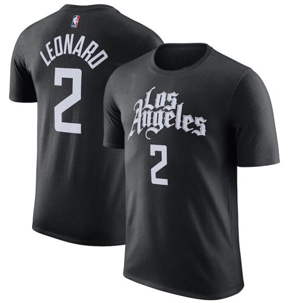 Kawhi Leonard N2 Los Angeles Clippers NBA Basketball Black T-Shirt