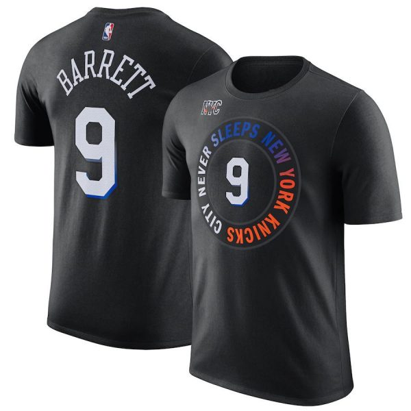 RJ Barrett N9 New York Knicks City Never Sleeps NBA Basketball Performance T-Shirt