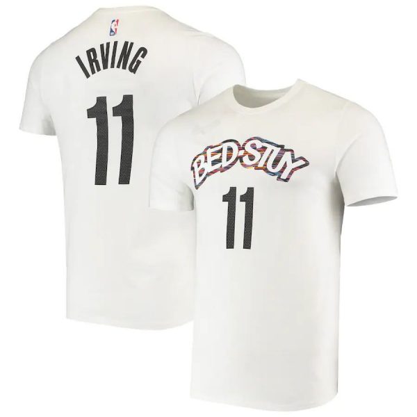 Kyrie Irving N11 Brooklyn Nets Bed-Stuy NBA Team White T-Shirt