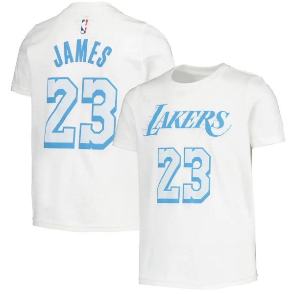 Lebron James N23 Lakers Basketball White T-Shirt