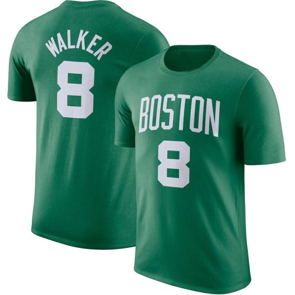 Kemba Walker N8 Boston Celtics Basketball NBA Green White T-Shirt