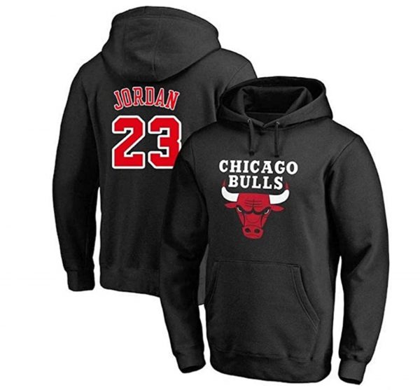 Jordan N23 Chicago Bulls NBA Basketball Black Red Sweatshirt Hoodie
