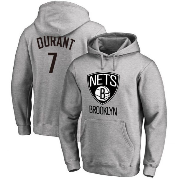 Durant N7 Brooklyn Nets NBA Basketball Grey Sweatshirt Hoodie