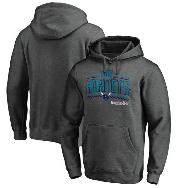 Los Hornets Charlotte Hornets Noches Enebea NBA Basketball Dark Grey Sweatshirt Hoodie