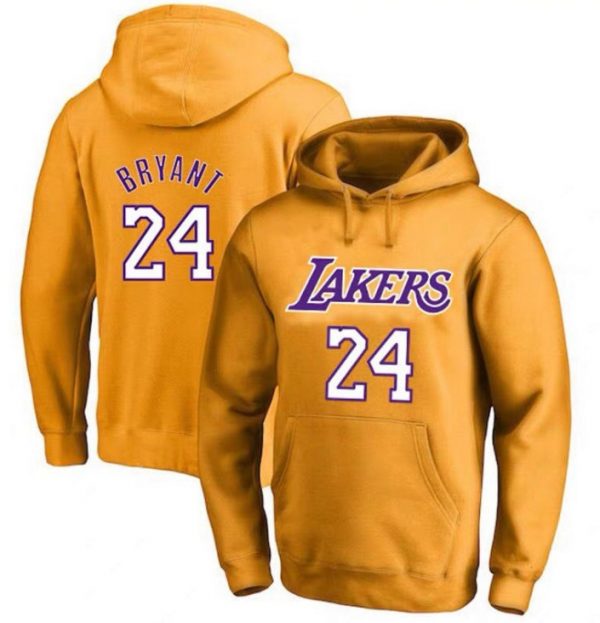 Kobe Bryant N24 NBA Basketball Yellow Sweatshirt Hoodie
