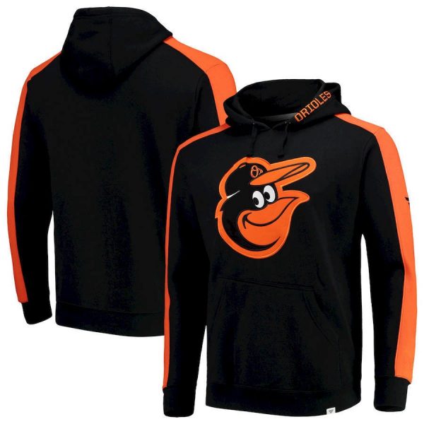 Baltimore Orioles Sleeve Striped MLB Baseball Team Black Orange Sweatshirt Hoodie