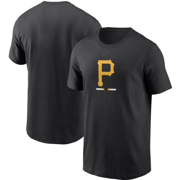 Pittsburgh Pirates MLB Baseball Team Black Gold Short Sleeved T-Shirt