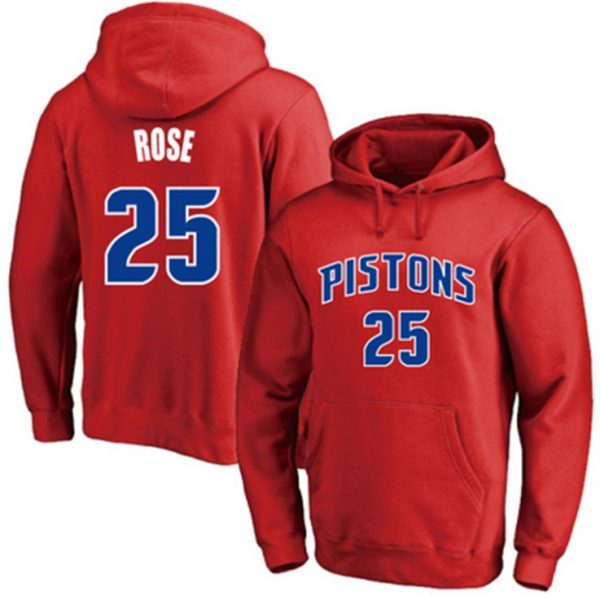 Derrick Rose N25 Detroit Pistons NBA Basketball Red Blue Sweatshirt Hoodie