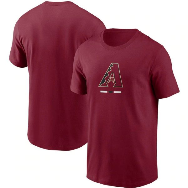 Arizona Diamondbacks A Logo MLB Baseball Team Wine Red Short Sleeved T-Shirt