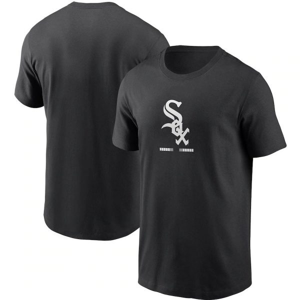 Chicago White Sox MLB Baseball Team Black White Short Sleeved T-Shirt
